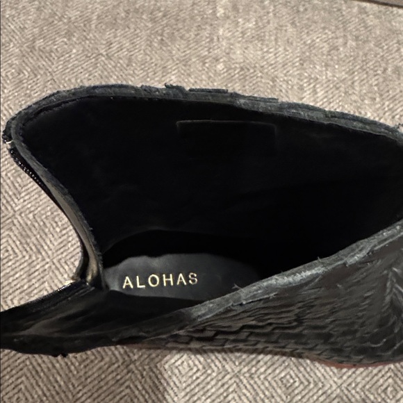 ALOHAS women’s Black Woven Ankle Boots size 39 US 8-8.5 pre owned - Picture 11 of 14
